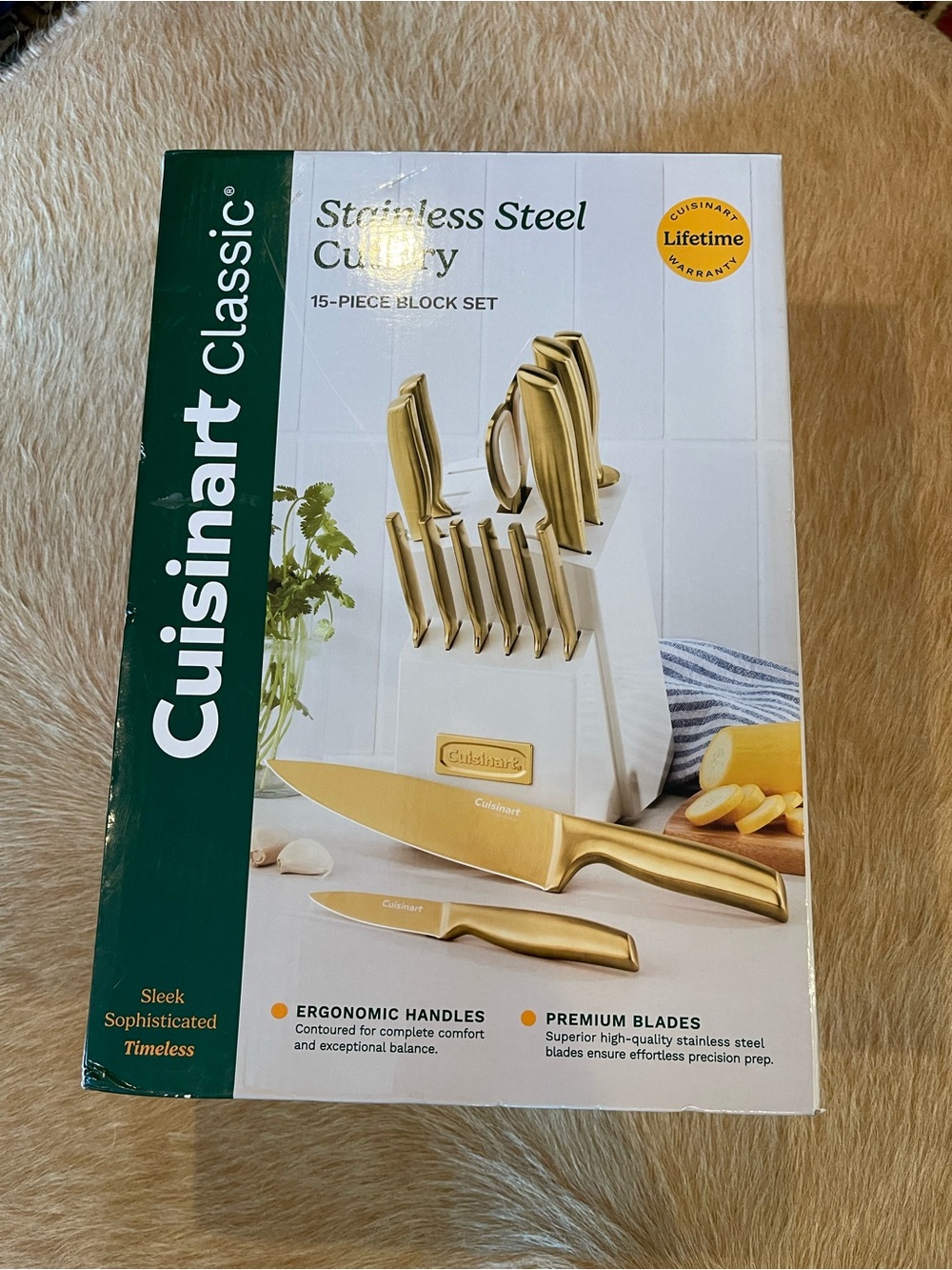 Cuisinart Gold Stainless Steel 15-Piece Knife Block Set